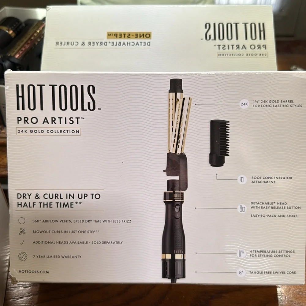 Hot Tools Pro Artist 24K Gold collection Detachable Dryer & Curler- Black & Gold
